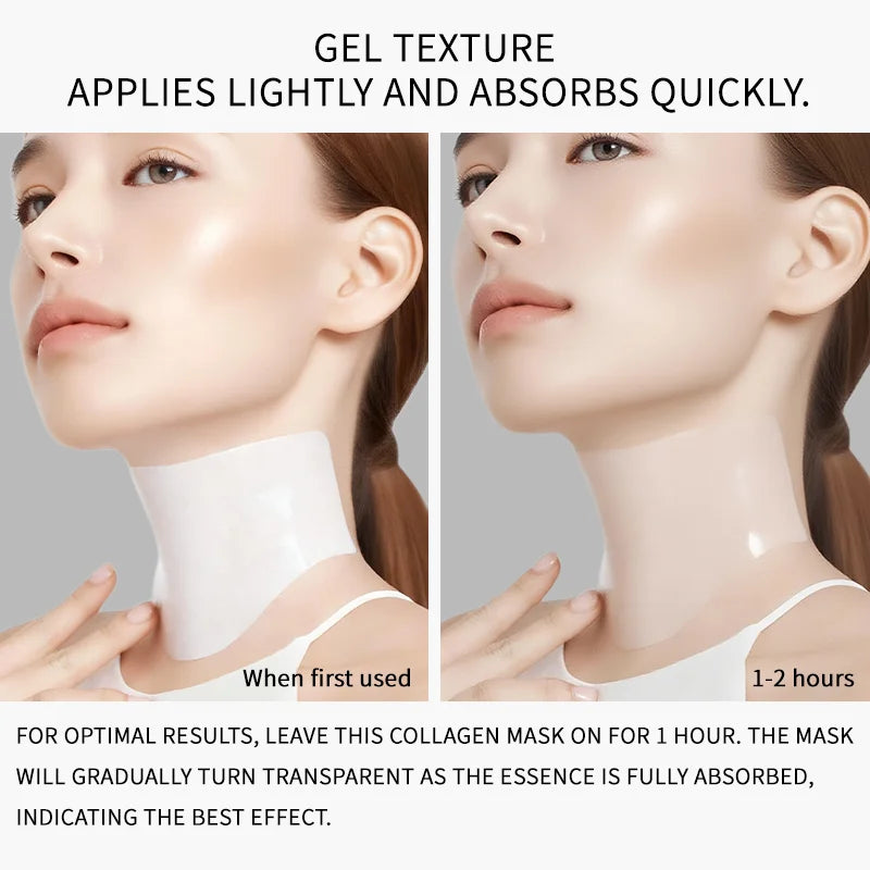 Overnight Collagen Neck Mask – Anti‑Wrinkle, Lifting & Deep Moisturizing Care (4 Pcs/Box).