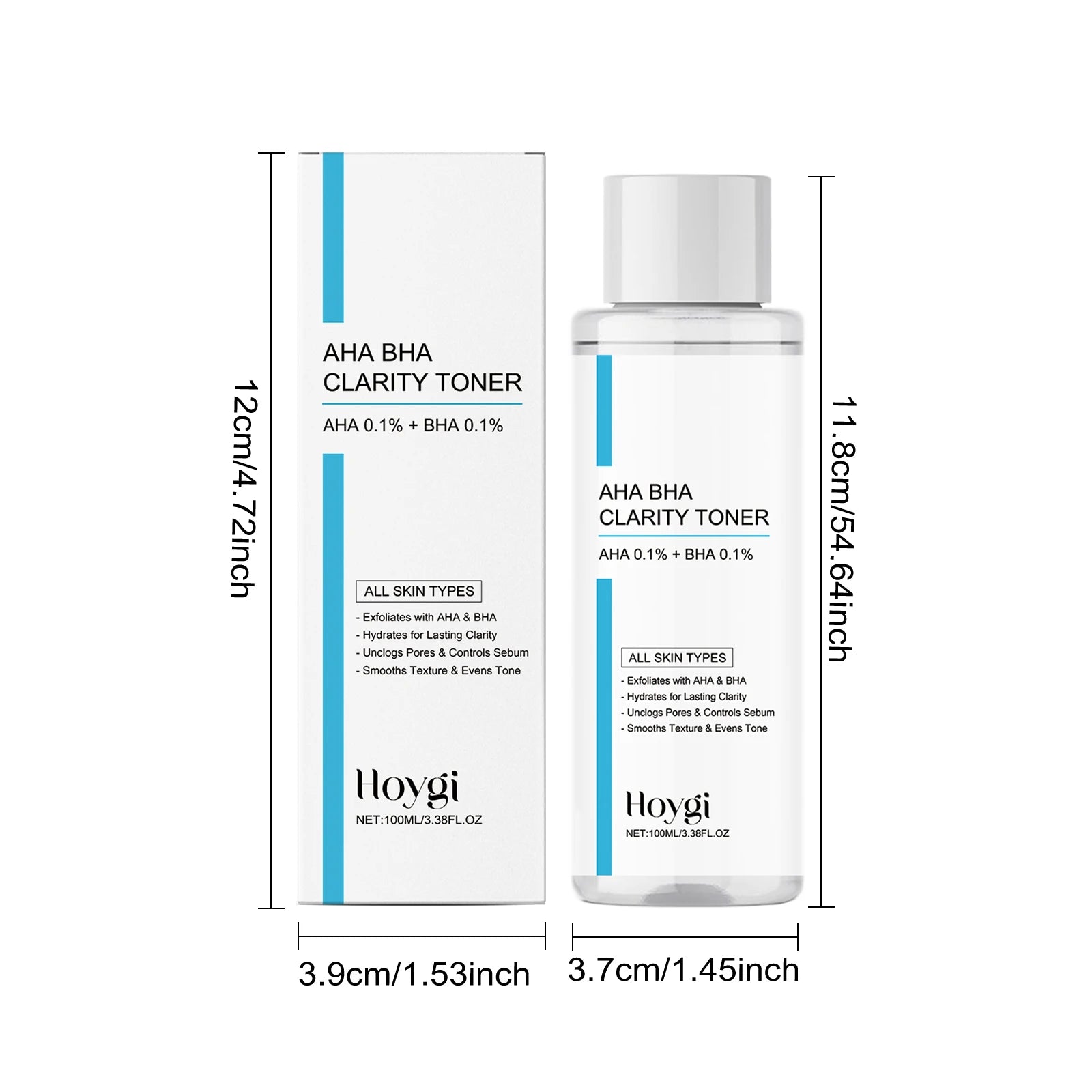 AHA BHA Gentle Exfoliating Toner — Pore Refining & Hydrating Facial Essence
