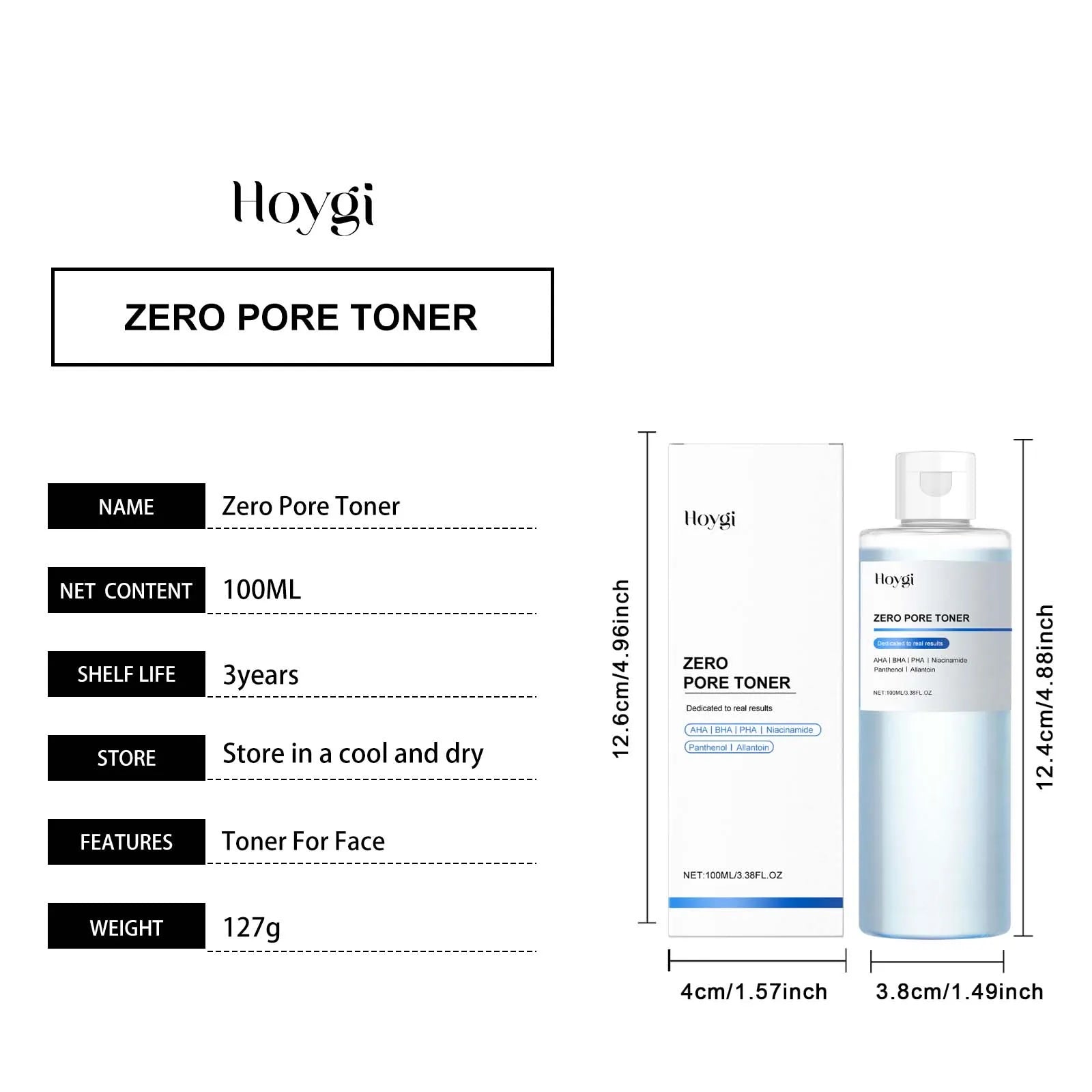 Exfoliating Hydrating Toner Moisturizing Smoothing Brighten Skin Pore Refining Improve Dry Skin Zero Pore Toner Soothing Formula