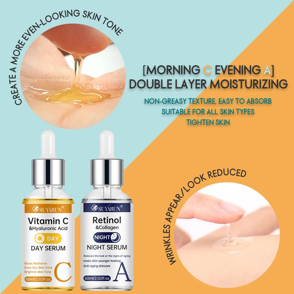 SUYARUN Vitamin C Day & Retinol Night Serum – 2‑in‑1 Brightening & Repair