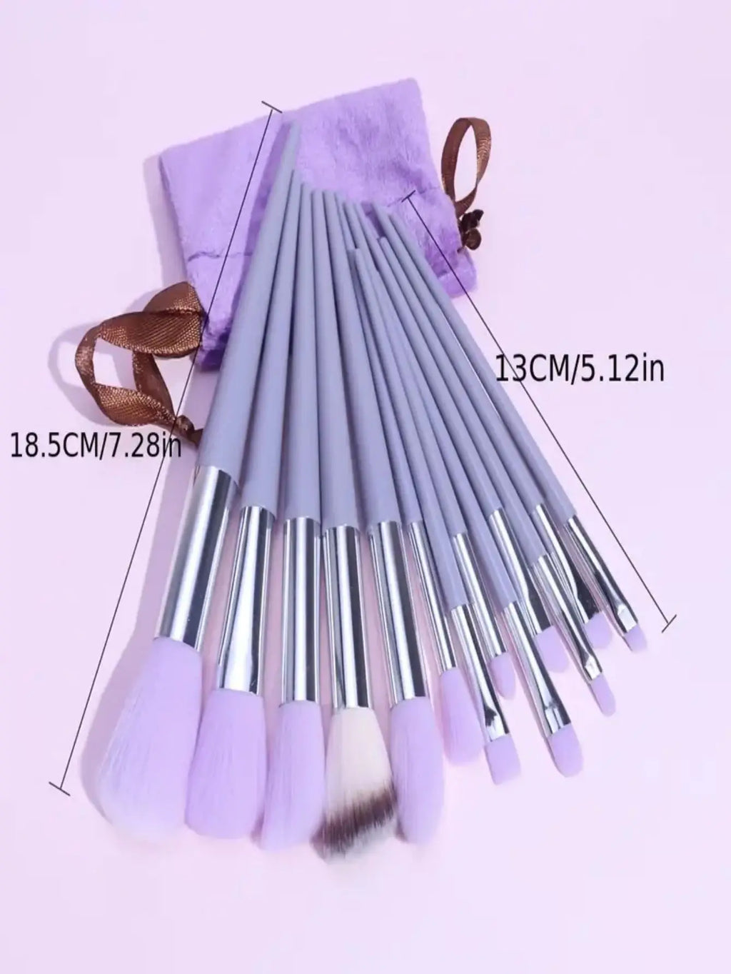 Purple Makeup Brush Set with Blending Sponge - Professional Cosmetic Brush Kit for Foundation/Contour/Eyeshadow