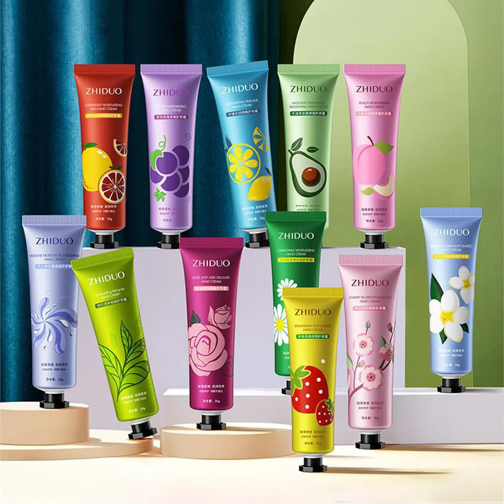Fruity & Flowery Hand Cream Set – 10pcs Deep Moisturizing, Nourishing & Anti‑Aging Care Kit