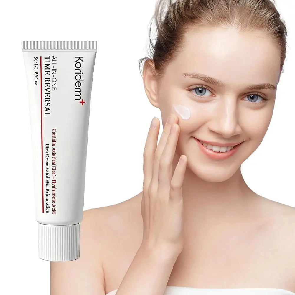 Koriderm Centella Asiatica Hyaluronic Acid Cream, Time Reversal, Anti-Aging, Fast-Absorb, Firming & Brightening Facial Skin Care
