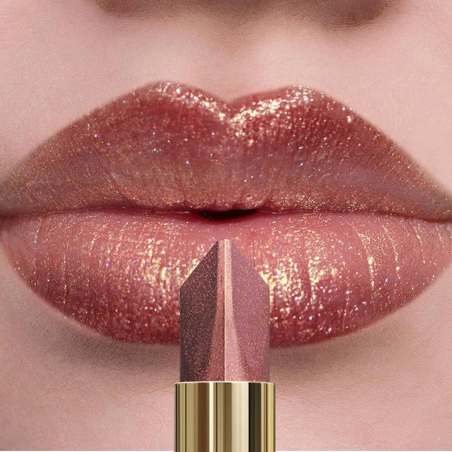 Dual‑Color Metallic Lipstick – Glitter Shine, Matte Finish, Long‑Lasting Lip Tint