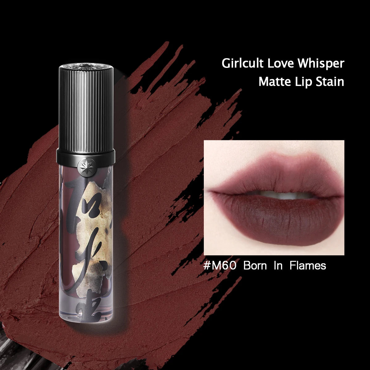 Girlcult Love Whisper Matte Lip Stain – Velvet Matte Texture, Lightweight Non‑Drying, Soft‑Focus Finish, Perfect for Edgy Makeup Looks