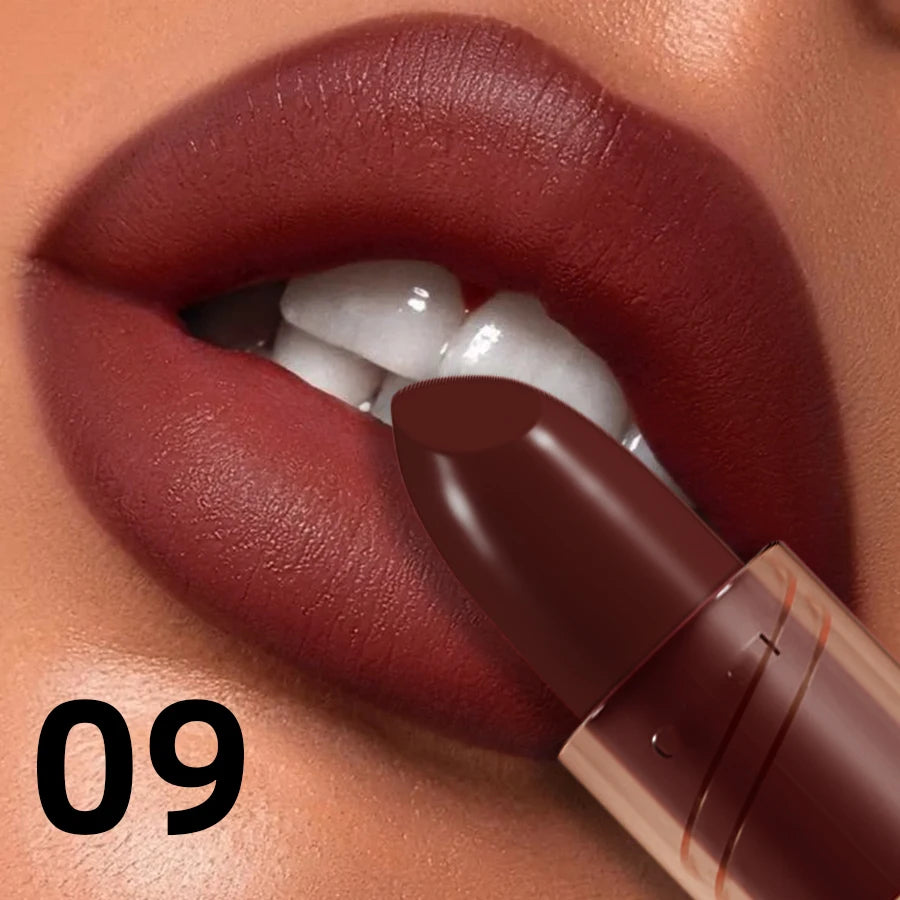 Waterproof Matte Lipstick – Long‑Lasting Red, Pink & Brown Lip Tint for Korean Makeup Looks