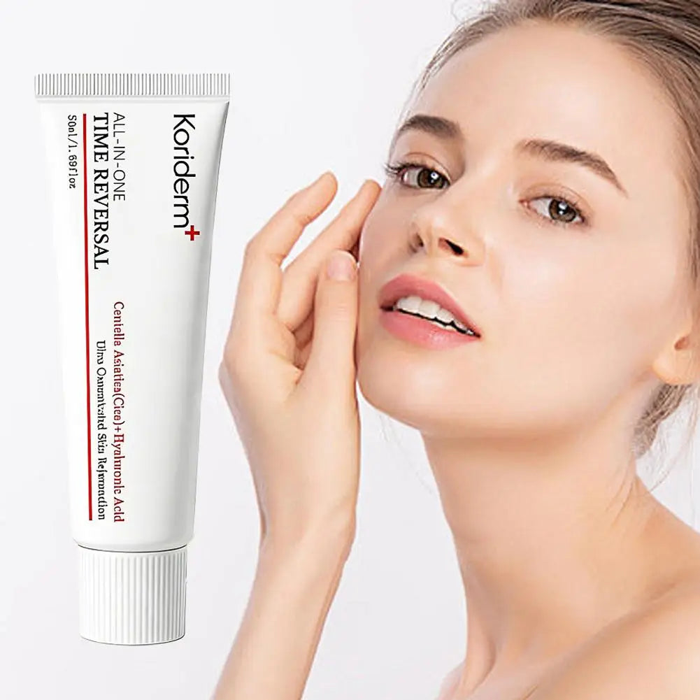 Koriderm Centella Asiatica Hyaluronic Acid Cream, Time Reversal, Anti-Aging, Fast-Absorb, Firming & Brightening Facial Skin Care