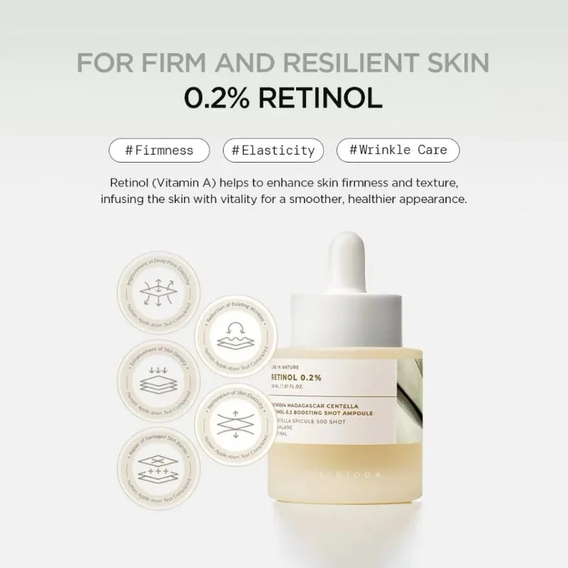 Korean Centella Retinol 0.2% Boosting Shot Ampoule,Facial Serum for Skin Elasticity,Reduce Fine Lines Beauty Skin Care Products