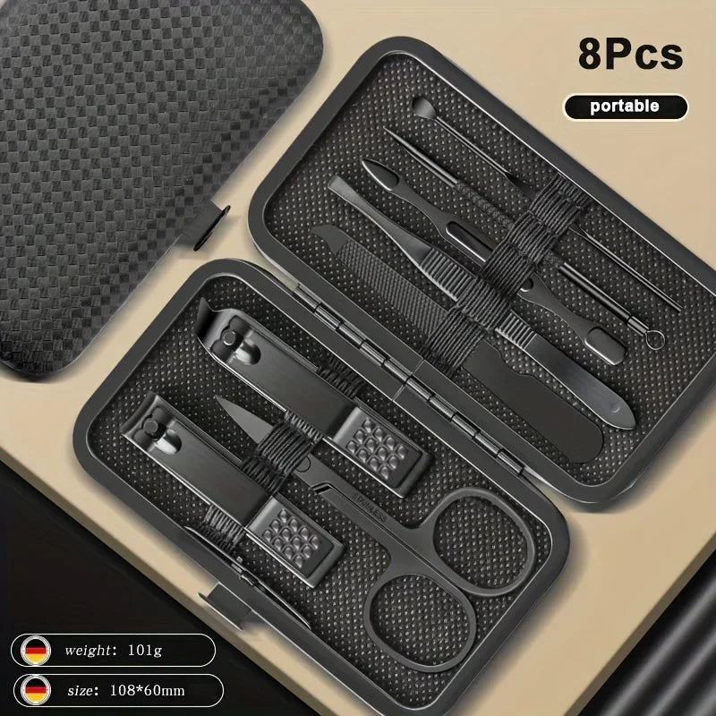 Stainless Steel Manicure Pedicure Set Nail Clippers Ear Spoon Cutters Scissors Household Beauty Grooming Tools