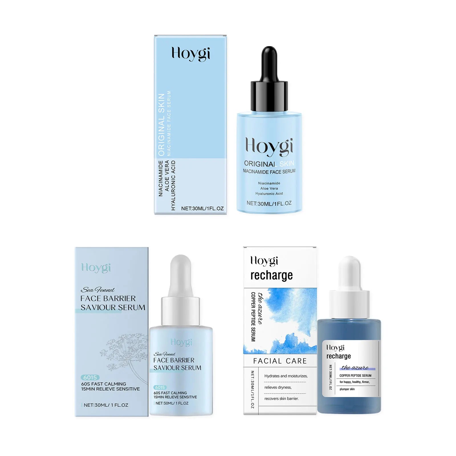 Hoygi Nicotinamide Face Serum for Reduce Melanin Fade Dark Spot Repair Nourishing Blue Copper Titanium Facial Skin Care Essence