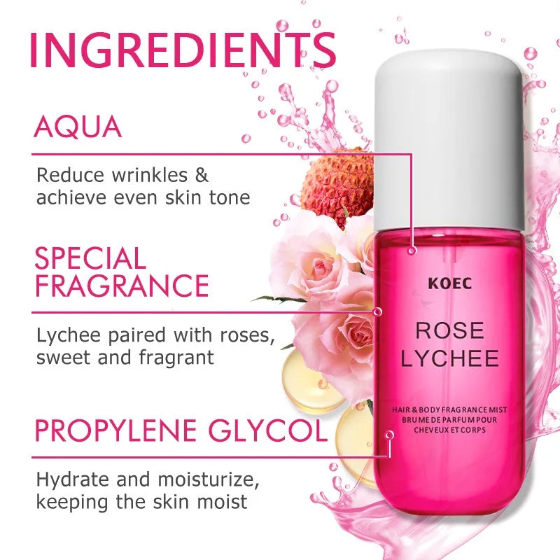 KOEC Vanilla Coconut Spray Perfume Refreshing Moisturizing Premium Dragon Fruit Floral Women's Perfume Triple Fragrance 50ml