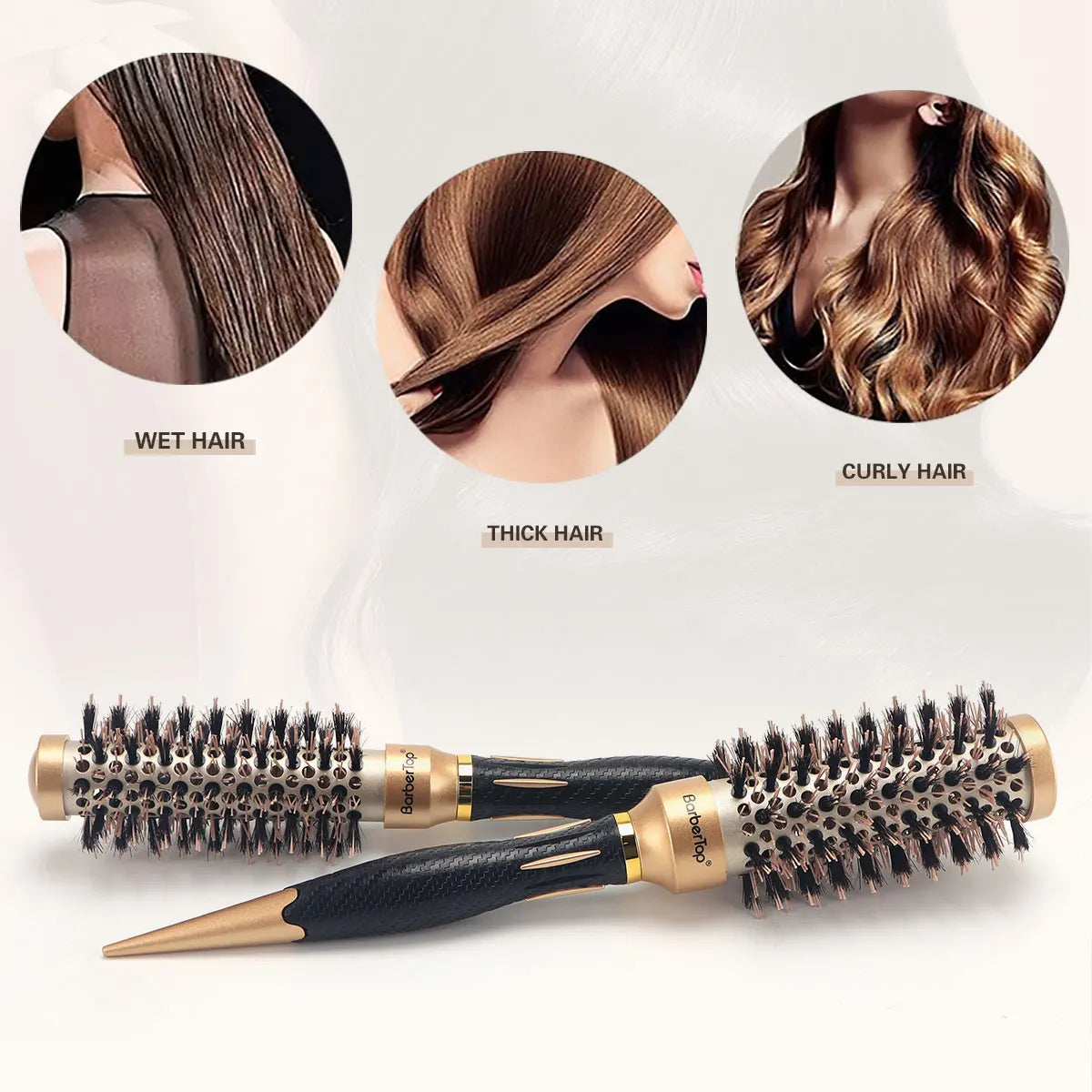 Hair Salon Round Rolling Hairdressing Comb Professional Women Straight Curly Combs Barbershop Curling Styling Tools Supplies