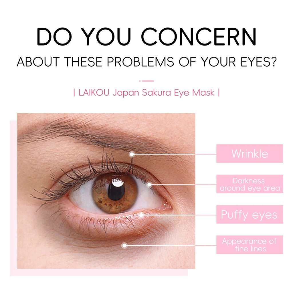 LAIKOU Sakura 24‑in‑1 Complete Skincare Set – Eye & Lip Masks, Serums, Cleanser, Toner & Cream