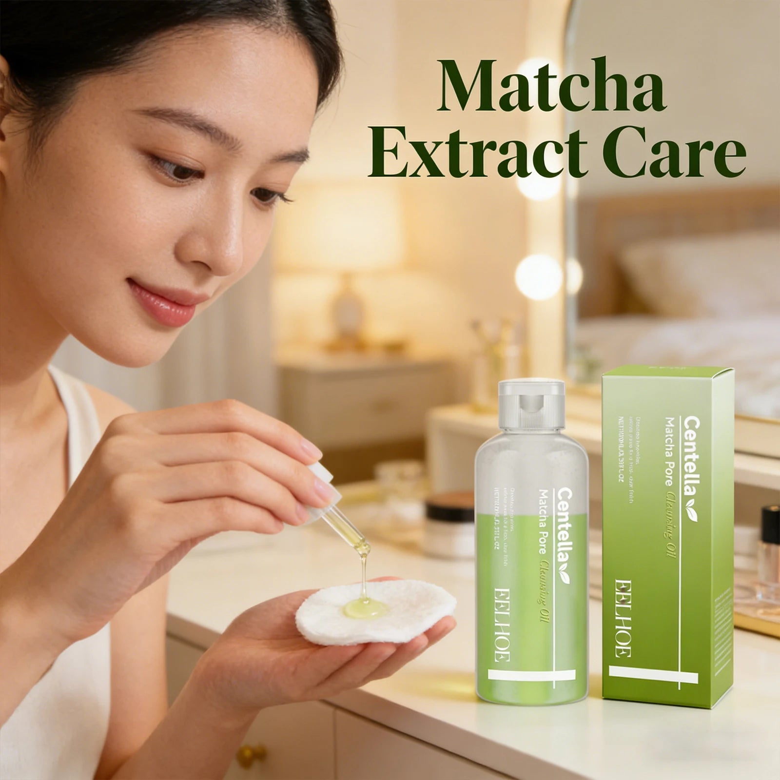 Matcha Cleansing Oil Gentle Remove Blackhead Shrink Pore Refreshing Control Oil Moisturizing Face Makeup Remover Oil Skin Care