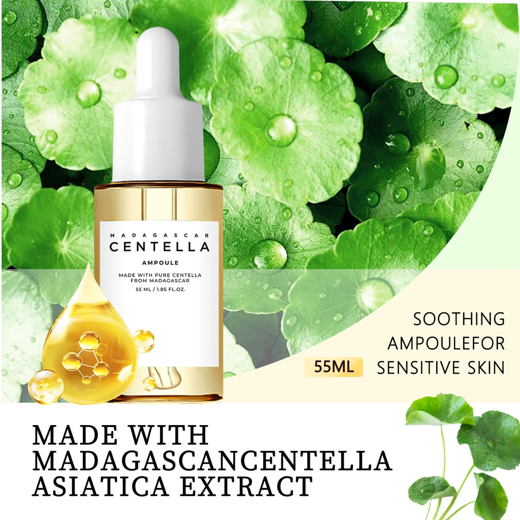Centella Asiatica Serum 55ml - Sensitive skin soothing formula with acne fighting, deep moisturizing benefits for face