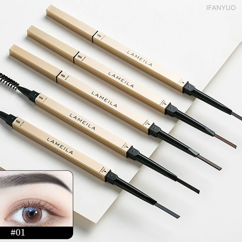 Double‑Head Brow Pencil & Brush – Long‑Wear, Smudge‑Proof Eyebrow Pen for Defined Brows