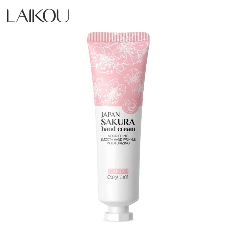 LAIKOU Sakura Hand Cream Whitening Wrinkle Removal Anti-crack Moisturizing Nourishing  Lotion Intensive Repair Hand Gream 30g