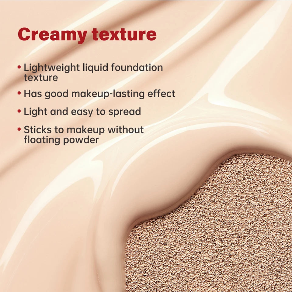 Lakerain Cushion Foundation Sunscreen Waterproof Long-lasting Brighten Foundation Cream Women Base Makeup Face Korean Cosmetics