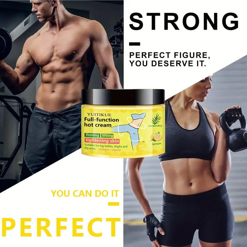 Full-function Hot Cream 120g - Firming, Lifting & Tightening, Rosemary & Lemon Formula for Belly, Thighs & Arms