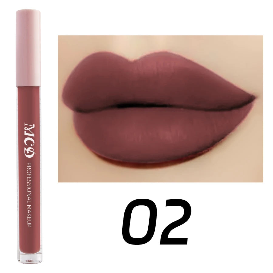 Dark Brown Matte Velvet Lip Gloss Waterproof Liquid Lipstick Nude Brown Lips Korean Makeup for Lip Tint Lip Glaze Cosmetics