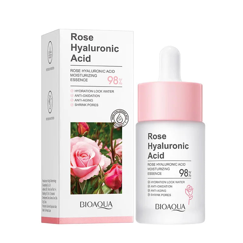BIOAQUA Rose Hyaluronic Acid Essence – Deep Hydration, Brightening & Skin‑Softening Facial Serum