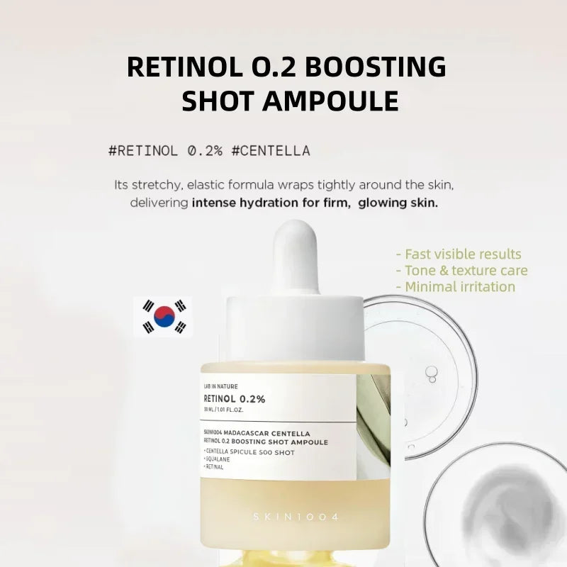 Korean Centella Retinol 0.2% Boosting Shot Ampoule,Facial Serum for Skin Elasticity,Reduce Fine Lines Beauty Skin Care Products