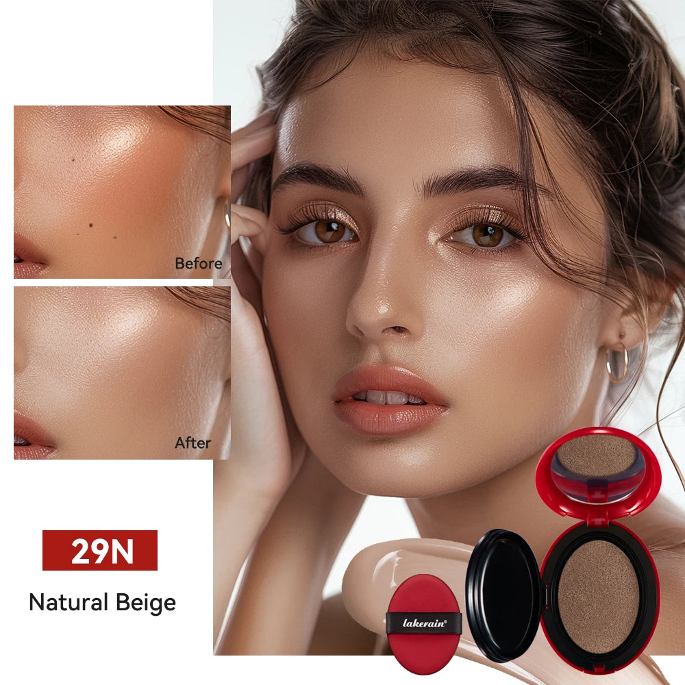 Lakerain Cushion Foundation Sunscreen Waterproof Long-lasting Brighten Foundation Cream Women Base Makeup Face Korean Cosmetics