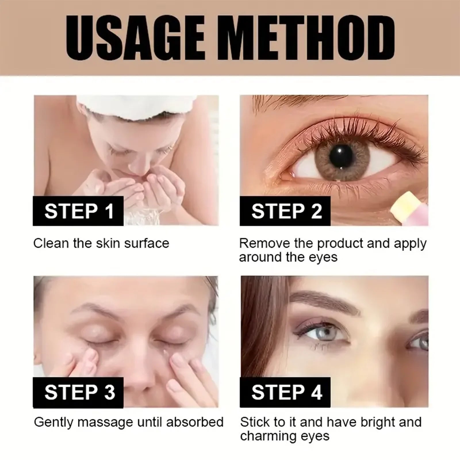 Caffeine eye cream stick nourishes the skin, improves fine lines, relieves eye bags and dark circles, and brightens the eye skin