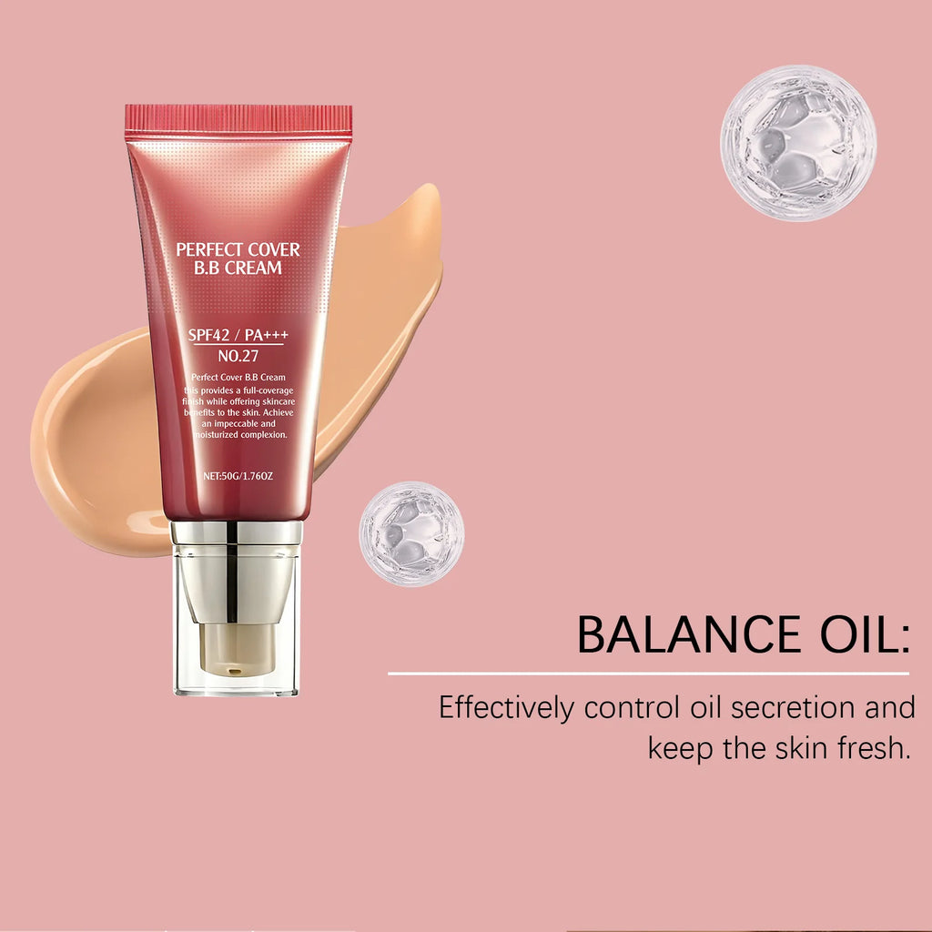 SPF42 PA+++ BB Cream – Full‑Coverage Liquid Foundation for Smooth, Even, Radiant Skin