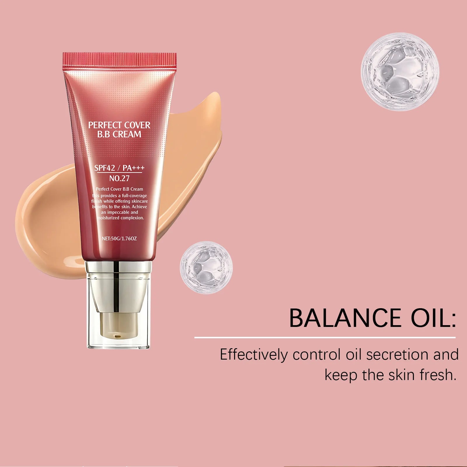 SPF42 PA+++ BB Cream – Full‑Coverage Liquid Foundation for Smooth, Even, Radiant Skin