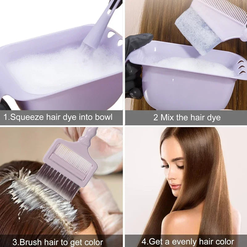 Complete Hair Coloring Kit, Reusable Salon‑Grade Comb Set