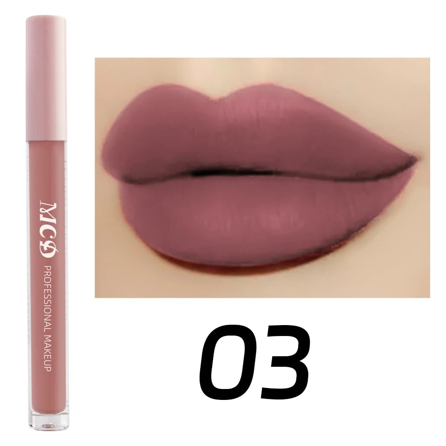 Dark Brown Matte Velvet Lip Gloss Waterproof Liquid Lipstick Nude Brown Lips Korean Makeup for Lip Tint Lip Glaze Cosmetics