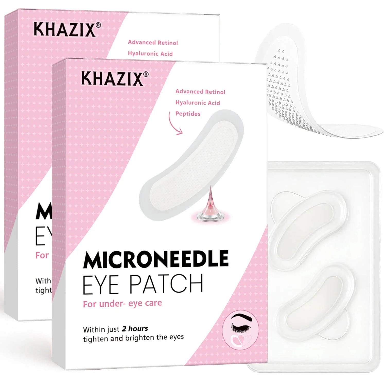 Retinol microneedle patches for targeted wrinkle care.