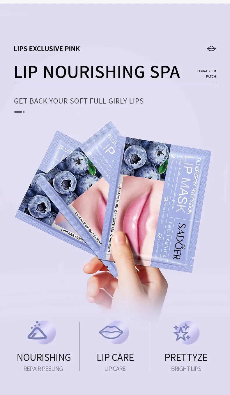 Fruits Lip Mask Moisturizing Nourishing Collagen Lip Patches Plump
