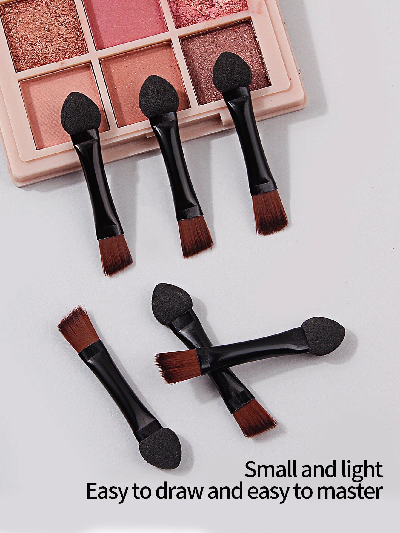20Pcs Double Head Makeup Brush Aluminum Tube Bevel Eyebrow Brush Mini Dual Purpose Small Sponge Brush Eye Shadow Brush
