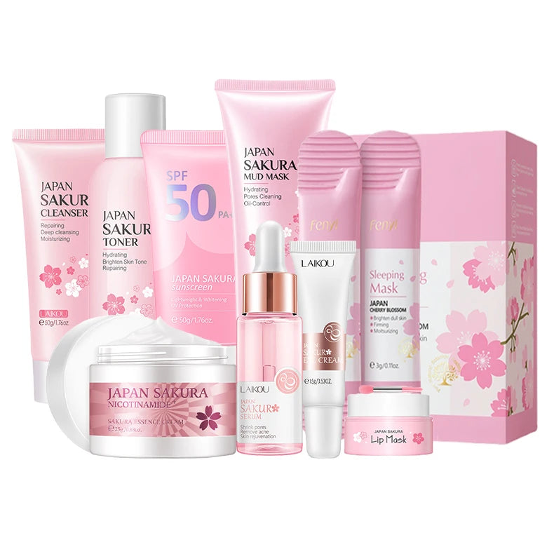 Facial Products Kit LAIKOU Sakura Skin Care Set