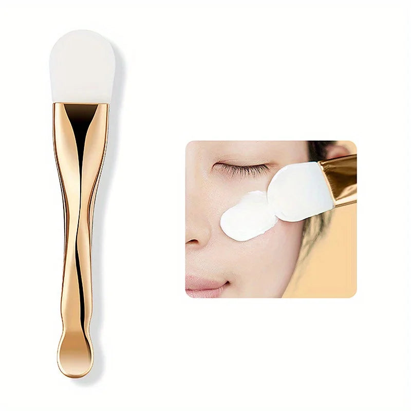 Double‑Head Silicone Facial Mask Brush – Mud Mask Applicator & Face Cleaning Scraper for Skincare