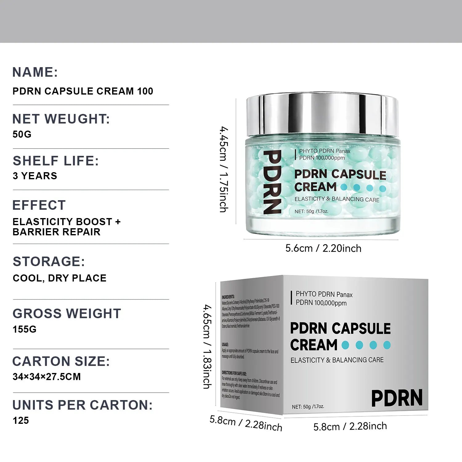 PDRN 100 Firming Capsule Cream – Intense Hydration & Skin Renewal