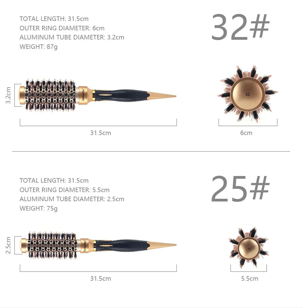 Hair Salon Round Rolling Hairdressing Comb Professional Women Straight Curly Combs Barbershop Curling Styling Tools Supplies