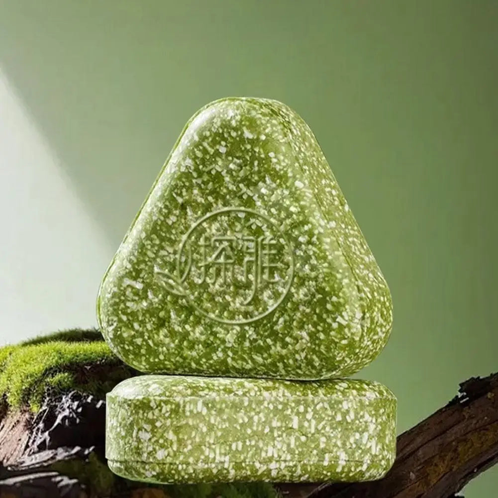 1/3PCS Grass & Platyclades Natural Herbal Shampoo Soap Strengthens Roots Controls Oil Cleanses Scalp Hair Growth Hair Soap