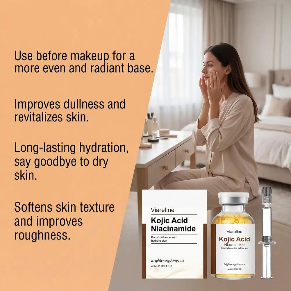 Kojic Acid Infused Face Ampoule Niacinamide Brightening Serum Deep Hydrating Moisturizing Nourishing Daily Glow Skin Care