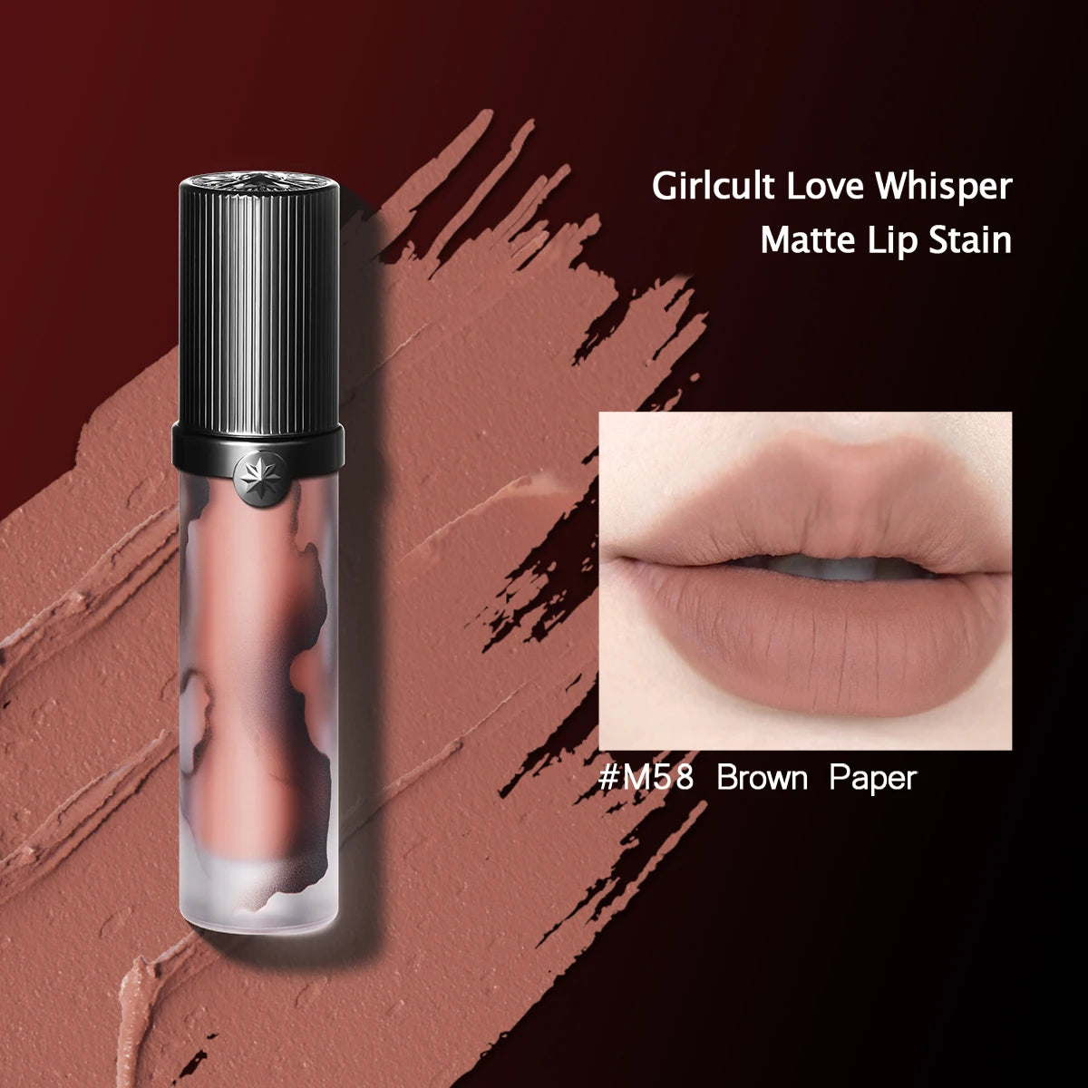 Girlcult Love Whisper Matte Lip Stain – Velvet Matte Texture, Lightweight Non‑Drying, Soft‑Focus Finish, Perfect for Edgy Makeup Looks
