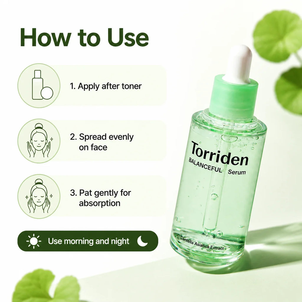 Torriden Cica Soothing Serum 50ml Hyaluronic Acid Serum 50ml,Refreshing & Non-Sticky,Korean Skincare Korean Makeup Lightweight