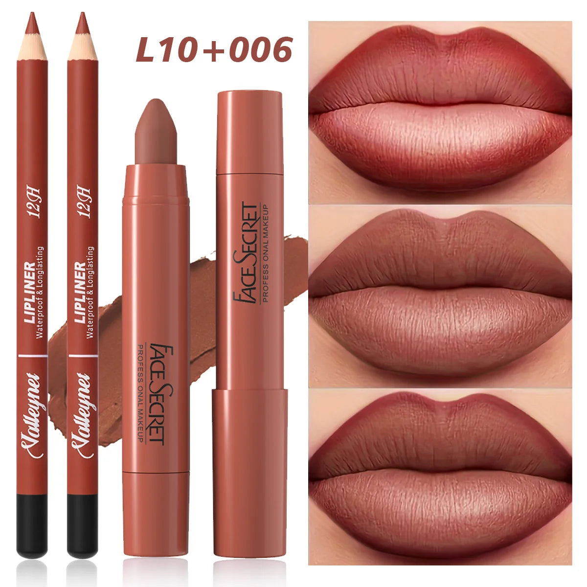 Matte Velvet Lip Duo – 2‑Piece Lip Liner & Lipstick Pencil Set | Long‑Lasting, Full‑Color Lip Combo