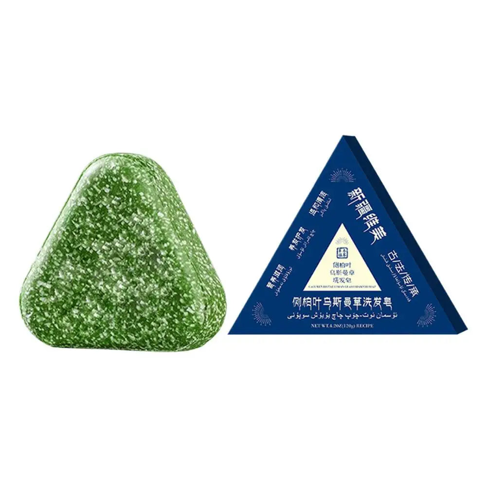 1/3PCS Grass & Platyclades Natural Herbal Shampoo Soap Strengthens Roots Controls Oil Cleanses Scalp Hair Growth Hair Soap