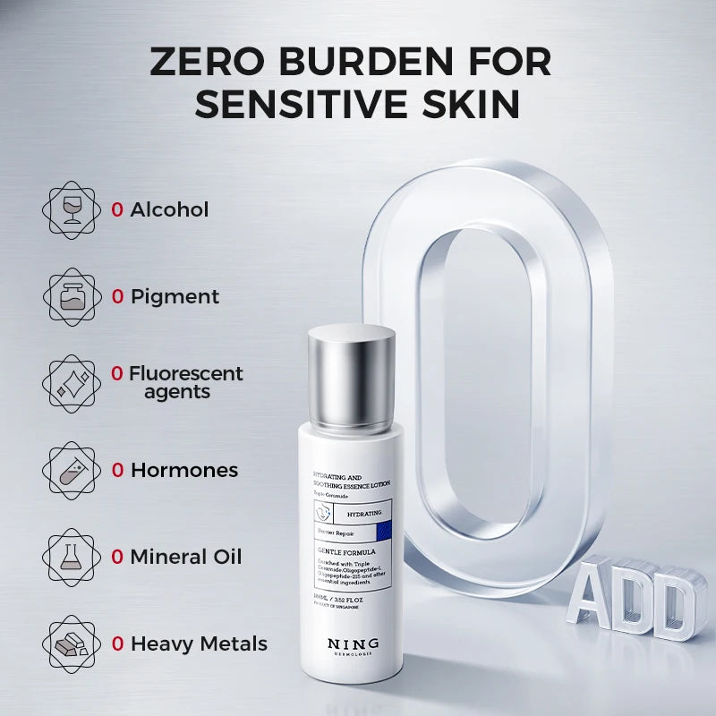 100ml Moisturizing Essence Lotion with Hyaluronic Acid & Ceramide – Calming Formula for Dry, Sensitive Skin
