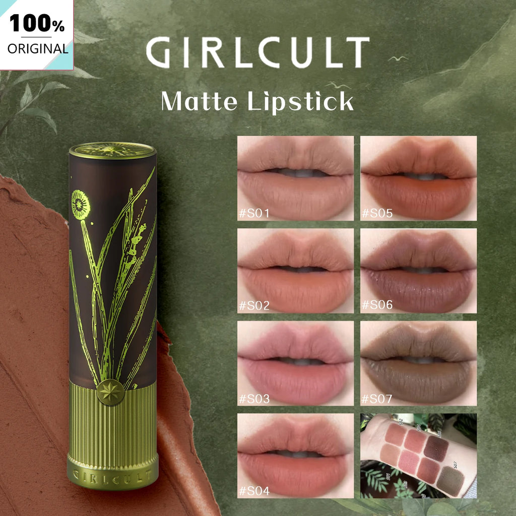 Girlcult Matte Lipstick – Silky Cream Texture, Lightweight Non‑Drying, Soft‑Focus Finish & Long‑Lasting Wear