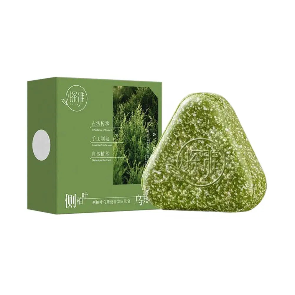 1/3PCS Grass & Platyclades Natural Herbal Shampoo Soap Strengthens Roots Controls Oil Cleanses Scalp Hair Growth Hair Soap