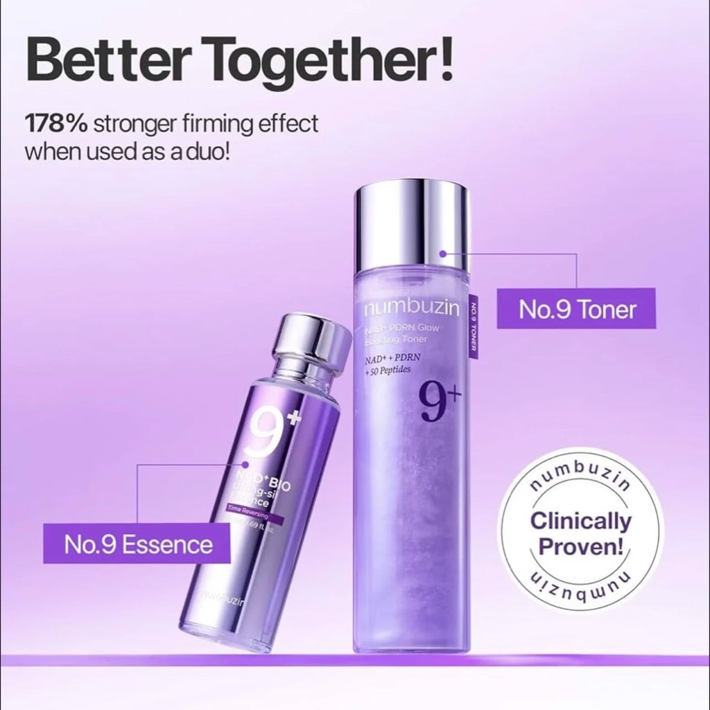 Numbuzin No.9+ Anti‑Aging Set – Time‑Reversing Essence, Retinol Eye Cream & PDRN Toner Routine