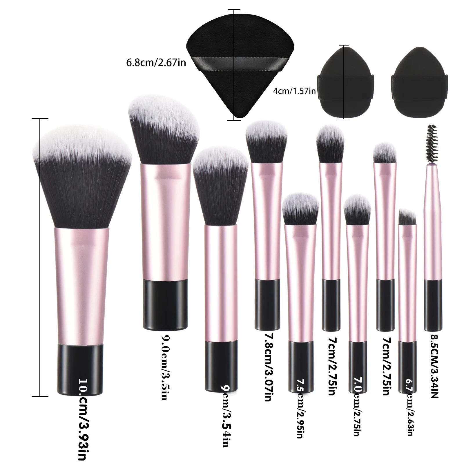 10 Pink Mini makeup brush Travel portable Makeup Tool Makeup Puff - Palm Brush Professional Makeup tool set